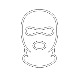 Transparent PNG of the GTA V item minimalist_white_outline_icon_of_a_balaclava_mask_thin_stroke_illustration_flat