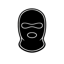 Transparent PNG of the GTA V item minimalist_white_outline_icon_of_a_balaclava_mask_thin_stroke_illustration_flat_1