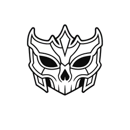 Transparent PNG of the GTA V item minimalist_white_outline_icon_of_a_mask_thin_stroke_illustration_flat_2d_black_b