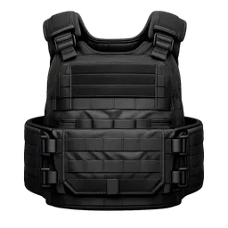 Transparent PNG of the GTA V item modern_black_combat_vest_tactical_armor_military_plate_carrier_realistic_black_b