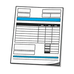 Transparent PNG of the GTA V item modern_white_billing_document_in_comic_style