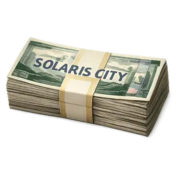 Transparent PNG of the GTA V item money_bundle_and_text_being_solaris_city_on_the_money