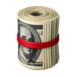 Transparent PNG of the GTA V item money_roll_with_red_rubber