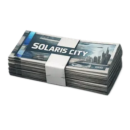 Transparent PNG of the GTA V item money_with_the_name_solaris_city_in_the_paper_printed