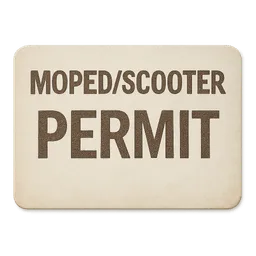 Transparent PNG of the GTA V item moped_scooter_permit_a_permit_to_allow_someone_to_operate_a_motorized_vehicle_wi