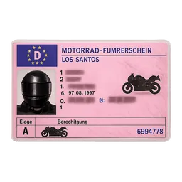 Transparent PNG of the GTA V item motorrad_f_hreschein_los_santos_aber_motorrad_only