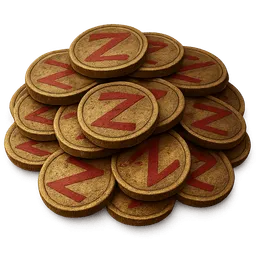 Transparent PNG of the GTA V item pile_of_shiny_apocalyptic_gold_coins_with_a_red_z_on_them