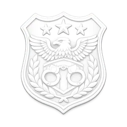 Transparent PNG of the GTA V item police_logo_completely_white_and_only_white