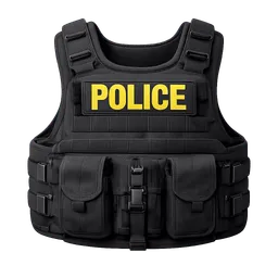 Transparent PNG of the GTA V item police_vest_whit_police_yellow_text