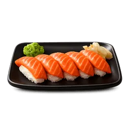 Transparent PNG of the GTA V item salmo_sushi_on_black_plate_with_wasabi_and_ginger_please_1
