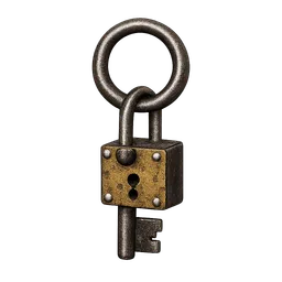 Transparent PNG of the GTA V item scum_circle_old_key_gold_lock