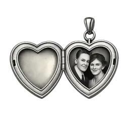 Transparent PNG of the GTA V item silver_picture_locket_with_black_and_white_picture_1