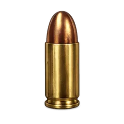 Transparent PNG of the GTA V item single_9mm_pistol_cartridge_brass_casing_with_copper_jacket_bullet_photorealisti