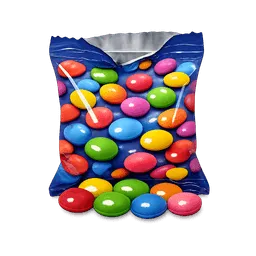 Transparent PNG of the GTA V item small_pack_of_colorful_lentil_candy_lentilky_with_a_few_candies_spilled_out_real