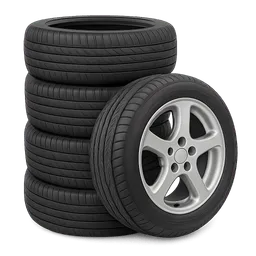 Transparent PNG of the GTA V item vechicle_wheels_stacked_one_on_another_and_one_just_showing_and_lean_on_them