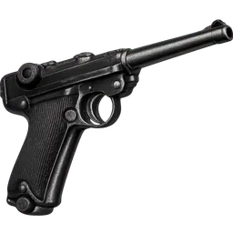 Transparent PNG of the GTA V item weapon_vintagepistol_black_pointed_to_the_right_and_slightly_slanting_upwards