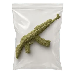 Transparent PNG of the GTA V item weed_ak47_in_bag