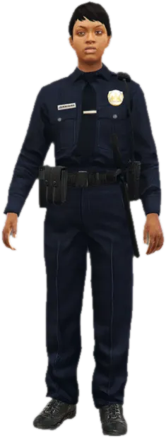 Transparent PNG of the GTA V ped s_f_y_cop_01