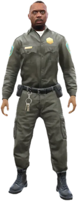 Transparent PNG of the GTA V ped s_m_m_prisguard_01