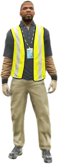 Transparent PNG of the GTA V ped s_m_y_airworker