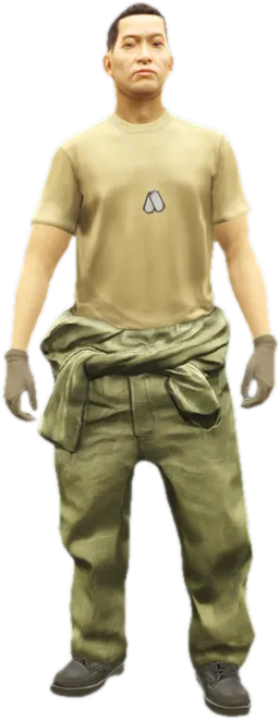 Transparent PNG of the GTA V ped s_m_y_armymech_01