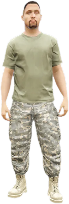 Transparent PNG of the GTA V ped s_m_y_marine_02
