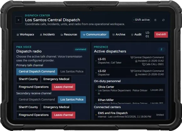 Dispatch Enhanced v2 communication view